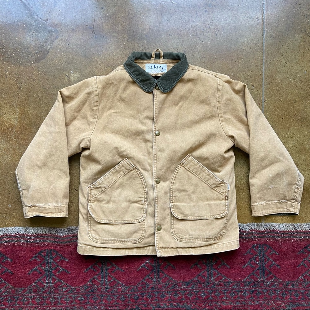 SOLD Kids Tan Jacket with Green Collar